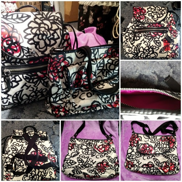 2 piece set of *RARE* Coach Floral Graffiti bags - Picture 3 of 3